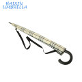 Manufacturer Sport Promotion Golf No Metal Long Shaft Walking Stick OEM Plaid Check Design Men's Rain Umbrella Windproof Travel